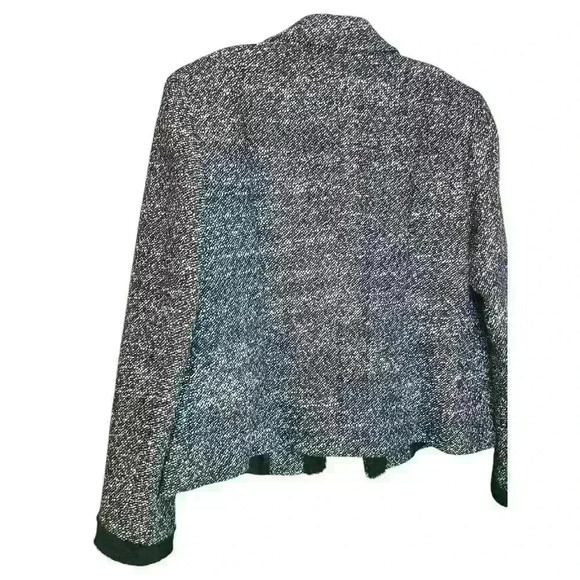 Lafayette 148 New York Black White Tweed Fray Edge Wool Blend Blazer Size 8 - Picture 8 of 8